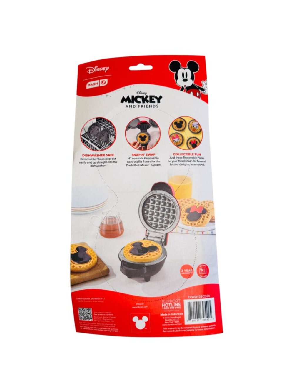 Disney Dash Mickey Mouse Mini Waffle Plates Set For Multimaker Nonstick - Picture 2 of 2